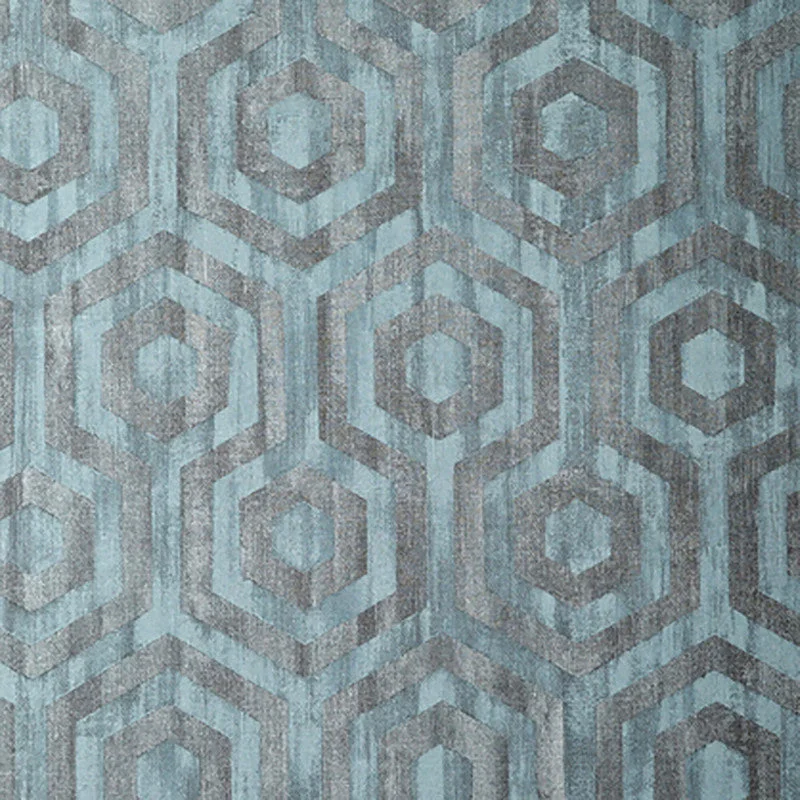 Wallpaper for cozy corner-Geometric Contemporary Wallpaper in Blue Dusk/Steel Wool