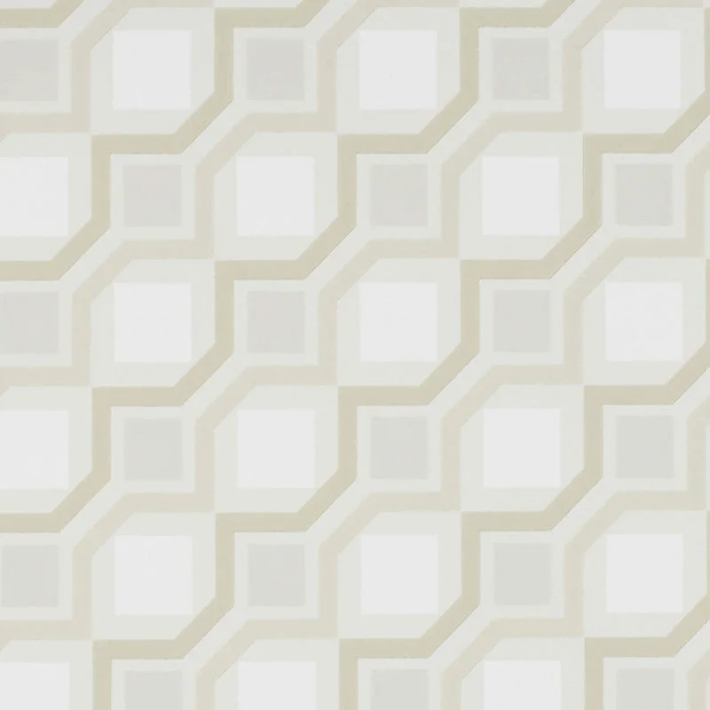 Wallpaper with winter theme-Geometric Contemporary Wallpaper in Cream/Grey/Beige