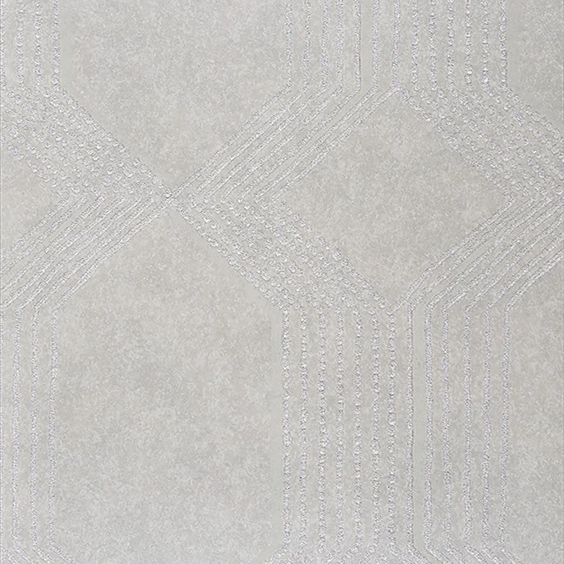 Wallpaper with gradient effect-Geometric Ogee Beaded Wallpaper in Silver