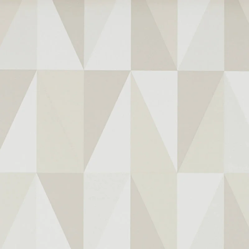 Wallpaper with floral vines-Geometric Sharp-Edge Wallpaper in Beige/Cream/Silver