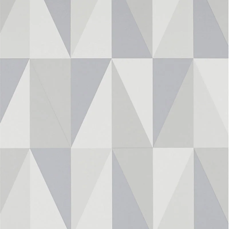 Wallpaper for trendy office-Geometric Sharp-Edge Wallpaper in Grey/Cream/Silver