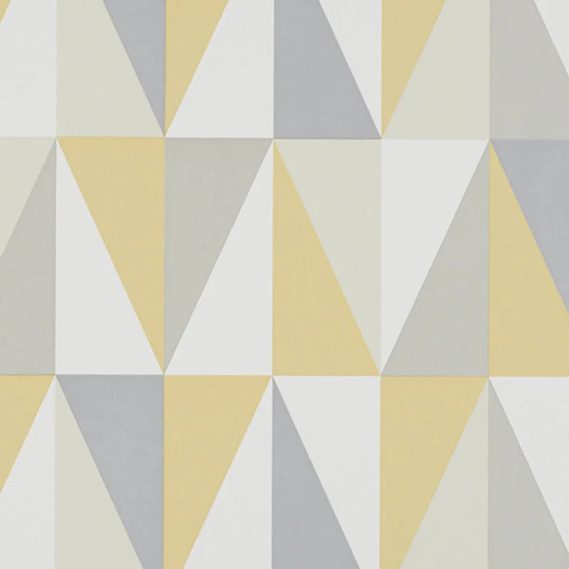 Wallpaper with starburst-Geometric Sharp-Edge Wallpaper in Mustard/Grey/Beige