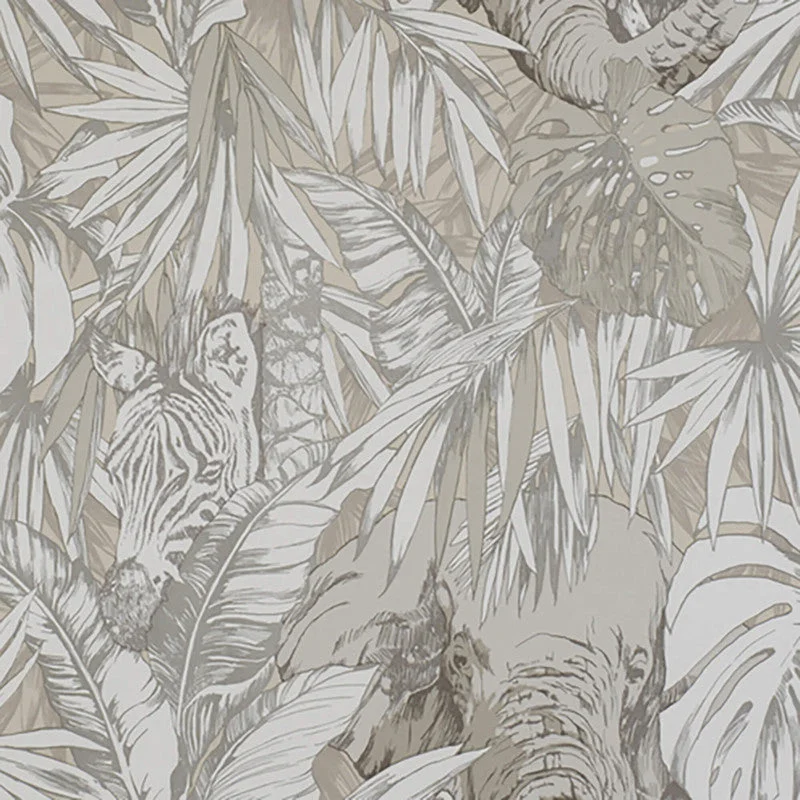 Wallpaper with wave texture-Jungle Abstract Wallpaper in Buttercream/Bisque