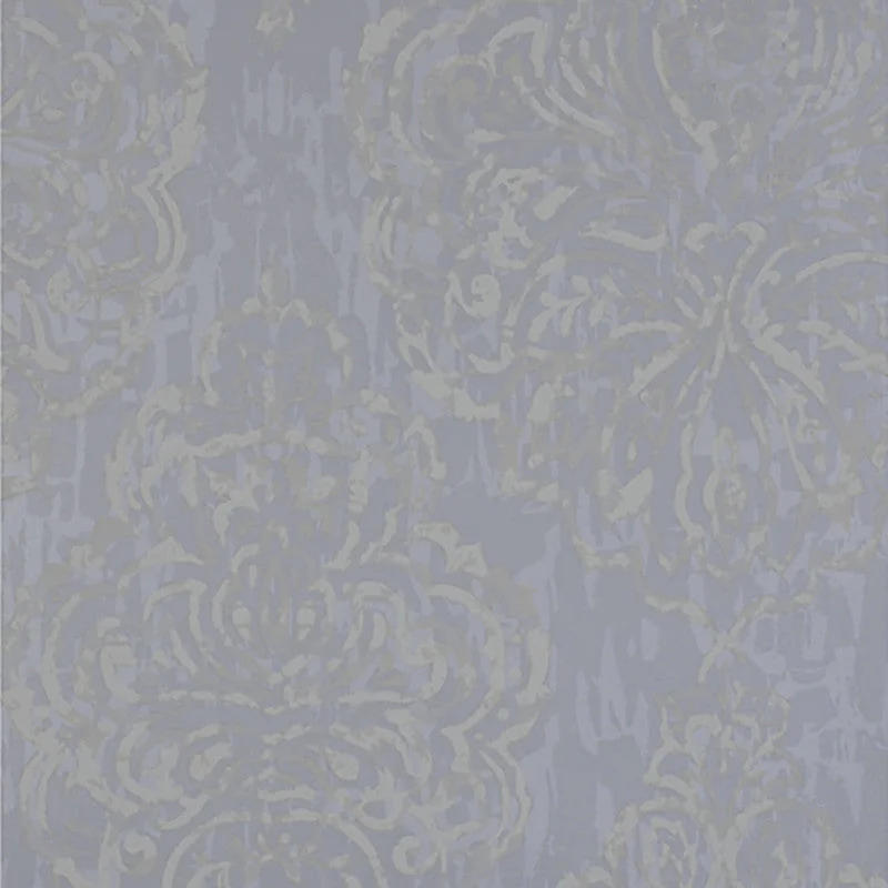 Wallpaper with rainbow colors-Medallion Abstract Damask Large Wallpaper in Grey/Silver