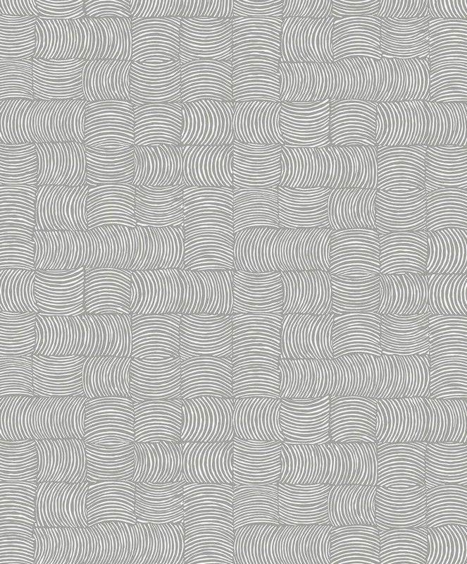 Wallpaper for cozy decor-Organic Squares Peel & Stick Wallpaper in Fog Grey