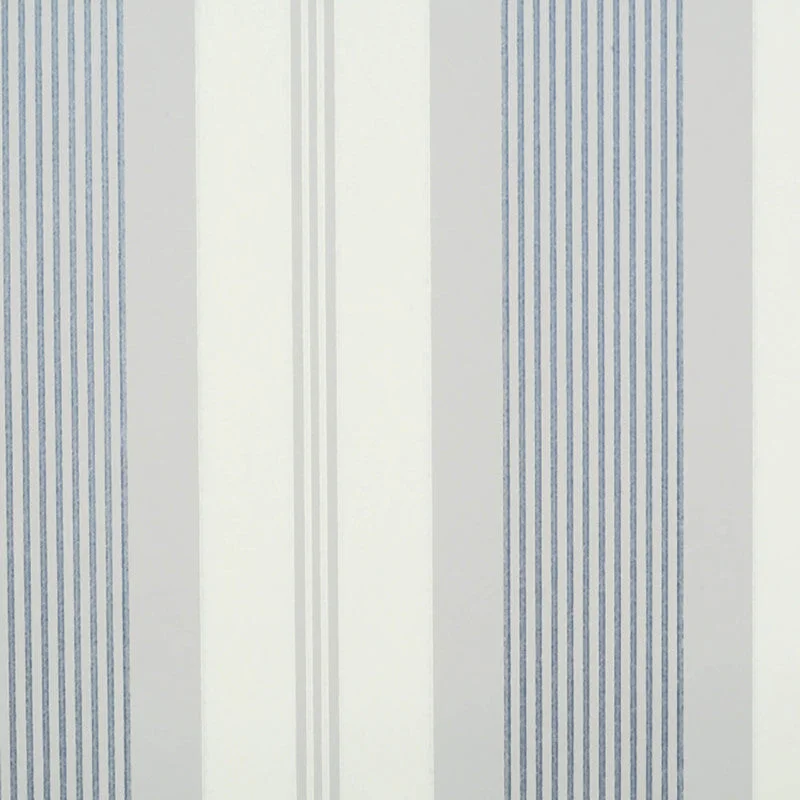 Wallpaper for cozy kitchen-Stripe Multi Width Wallpaper in Ivory/Blue/Grey