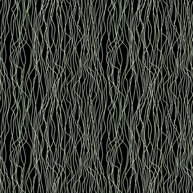 Wallpaper for chic office-Striped Twist Metallized Wall Mural in Green/Black/Silver