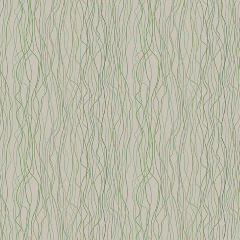 Wallpaper with web style-Striped Twist Metallized Wall Mural in Green/Ecru