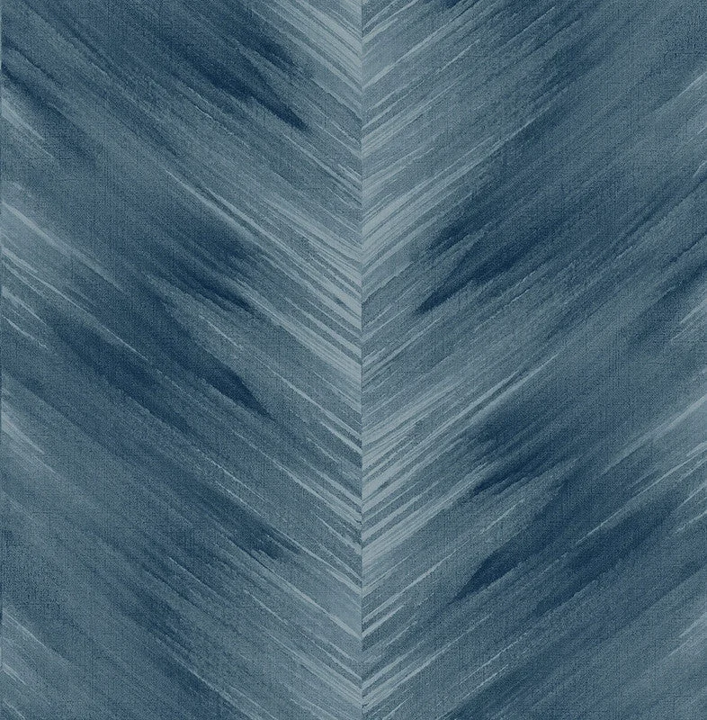 Wallpaper for kids room-Washed Chevron Peel & Stick Wallpaper in Blue Lake