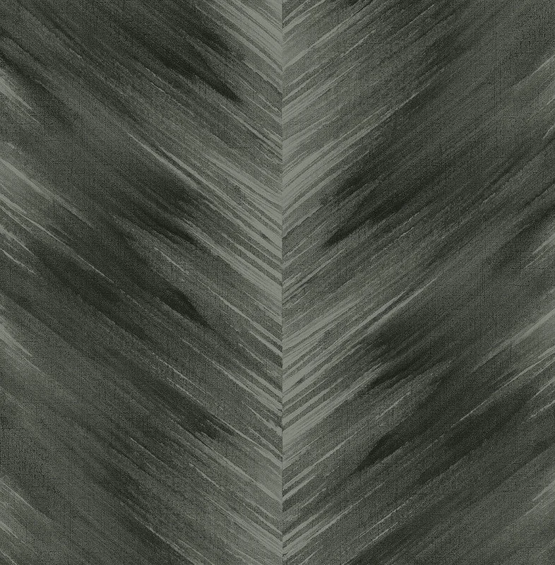 Wallpaper texture types-Washed Chevron Peel & Stick Wallpaper in Charcoal