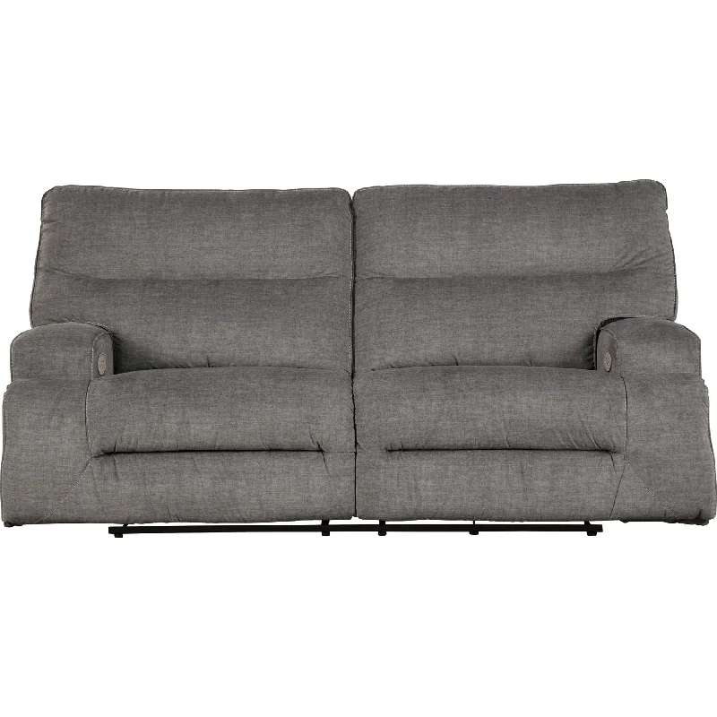 sofa cushion foam types-Coombs Power Reclining Sofa - Charcoal