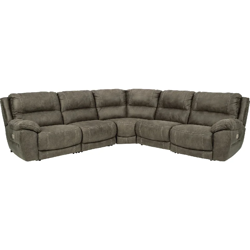 sofa for gaming room-Cranedall 5 Piece Power Reclining Sectional