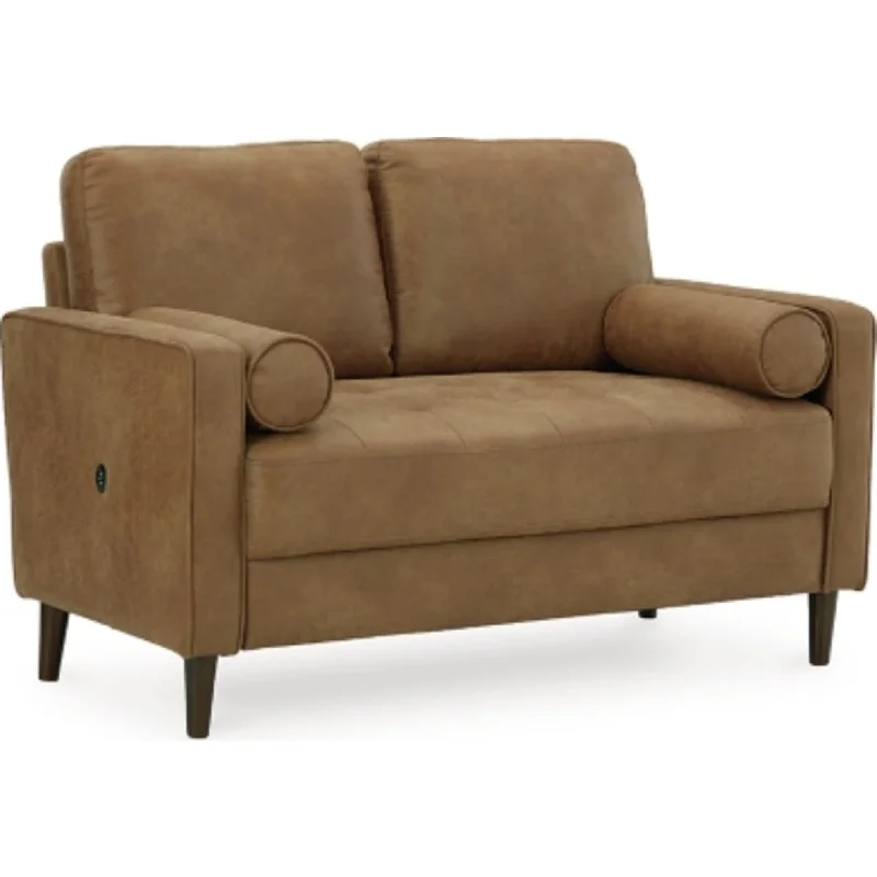 sofa with cooling fabric-Darlow Loveseat - Caramel