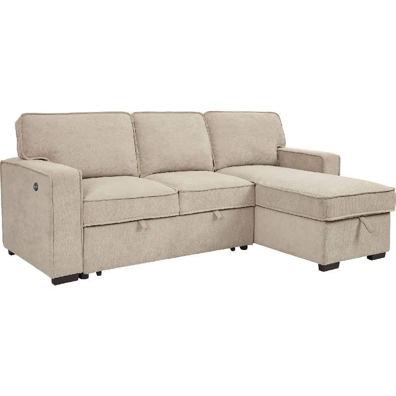 sofa with ottoman set-Darton 2 Piece Sleeper Sectional - Cream