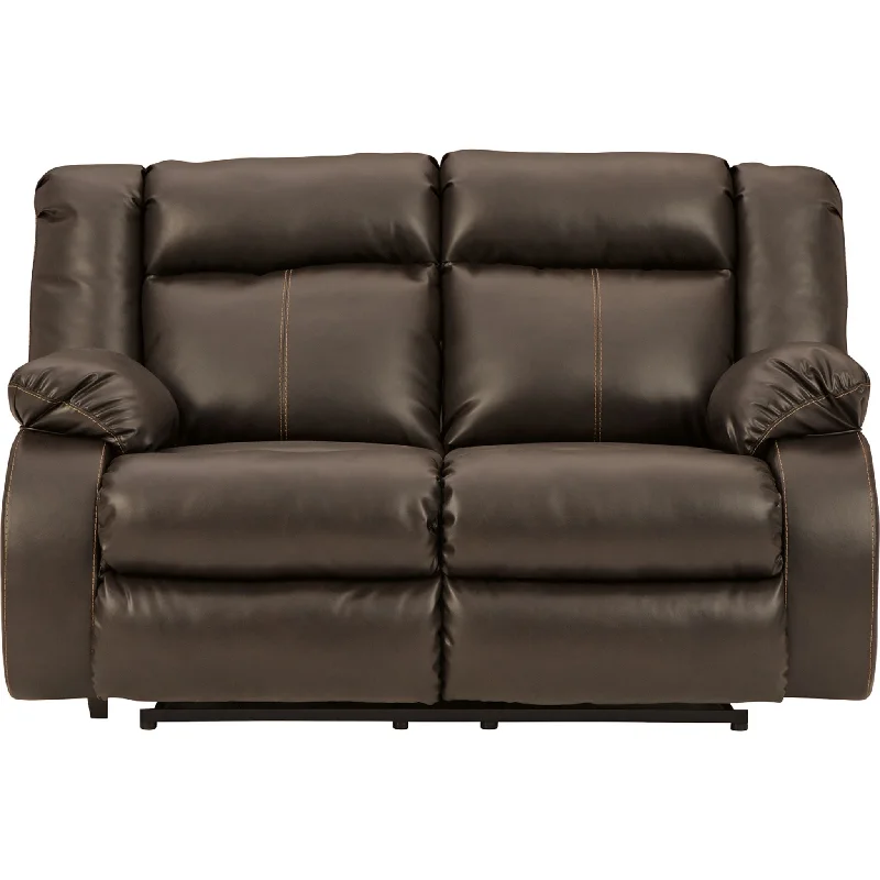 sofa for outdoor deck-Denoron Power Reclining Loveseat - Chocolate