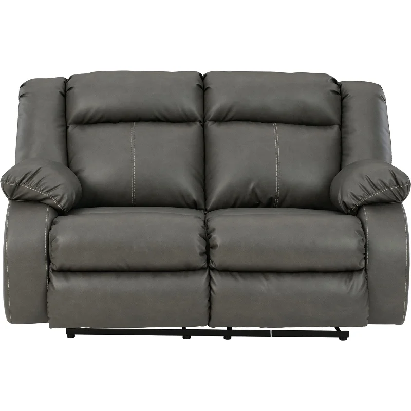 how to choose sofa size-Denoron Power Reclining Loveseat - Gray