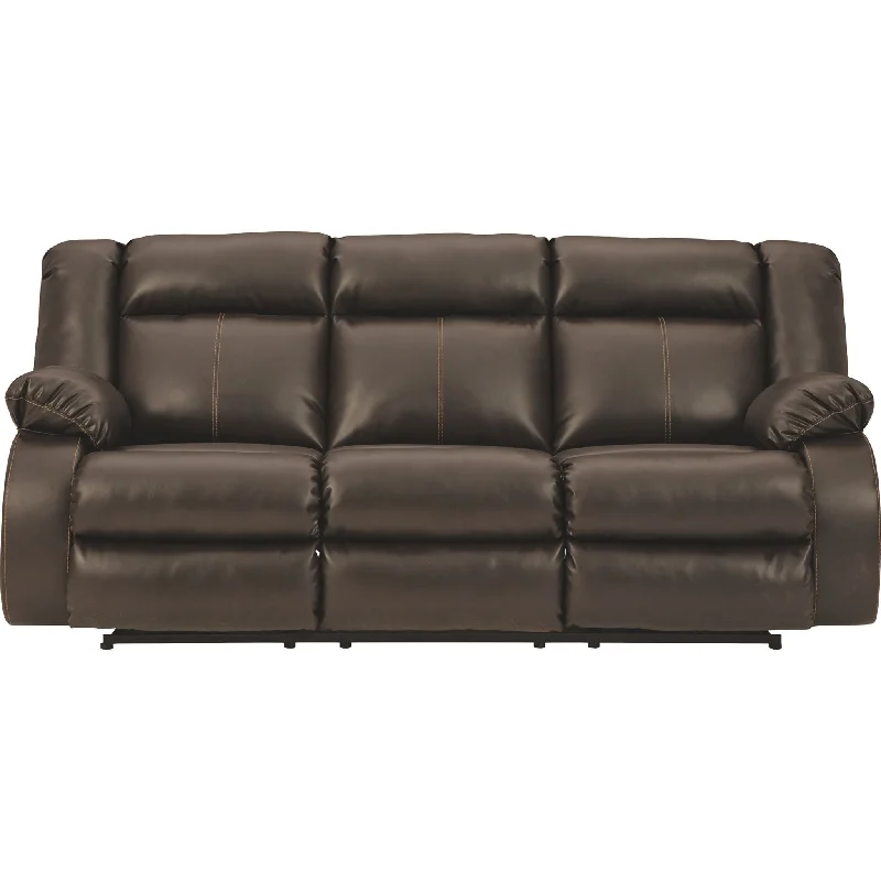 sofa with recliner combo-Denoron Power Reclining Sofa - Chocolate