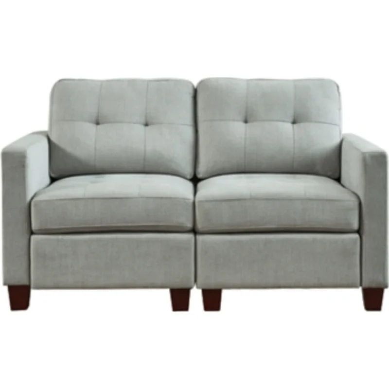 sofa with fold-out table-Edlie 2 Piece Loveseat - Pewter