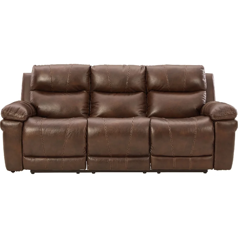 sofa cushion firmness guide-Edmar Power Reclining Sofa - Chocolate