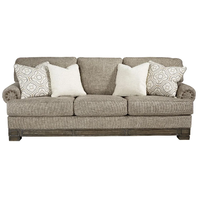 sofa with leather trim-Einsgrove Sofa - Sandstone