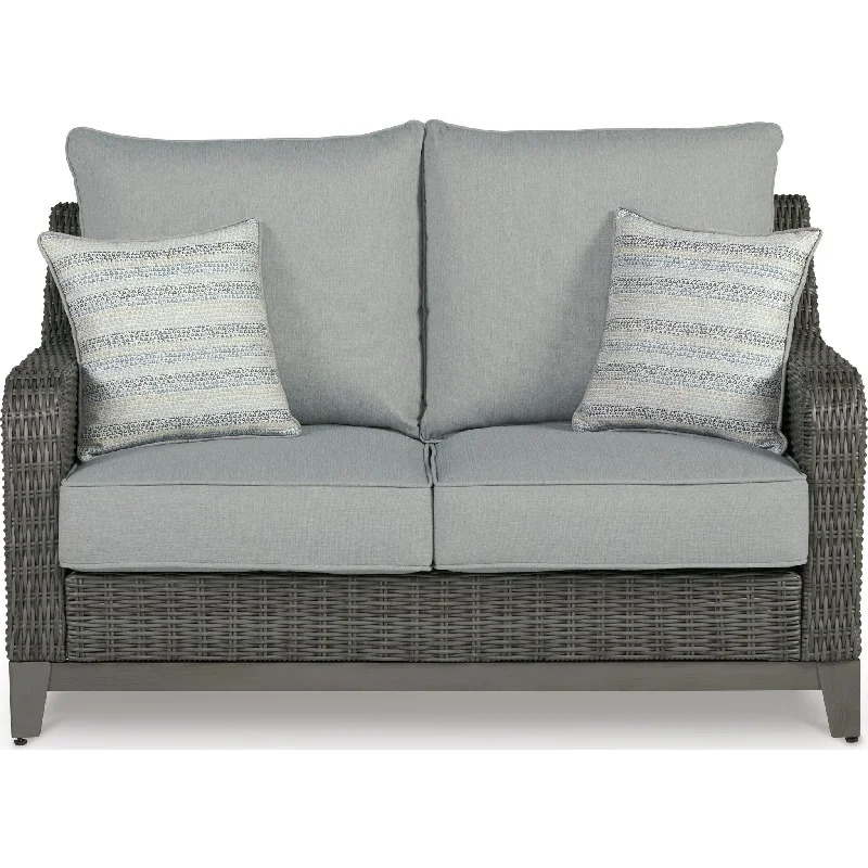 sofa for family room-Elite Park Outdoor Loveseat with Cushion - Gray