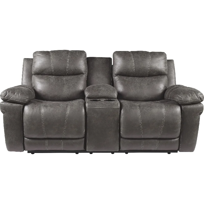 sofa for living space-Erlangen Power Reclining Loveseat With Power Headrest - Midnight