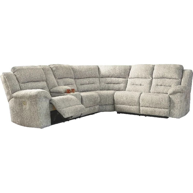 sofa with sturdy build-Family Den 3 Piece Reclining Power Sectional