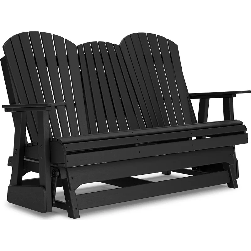 sofa for small lounge-Hyland wave Outdoor Loveseat Glider - Black