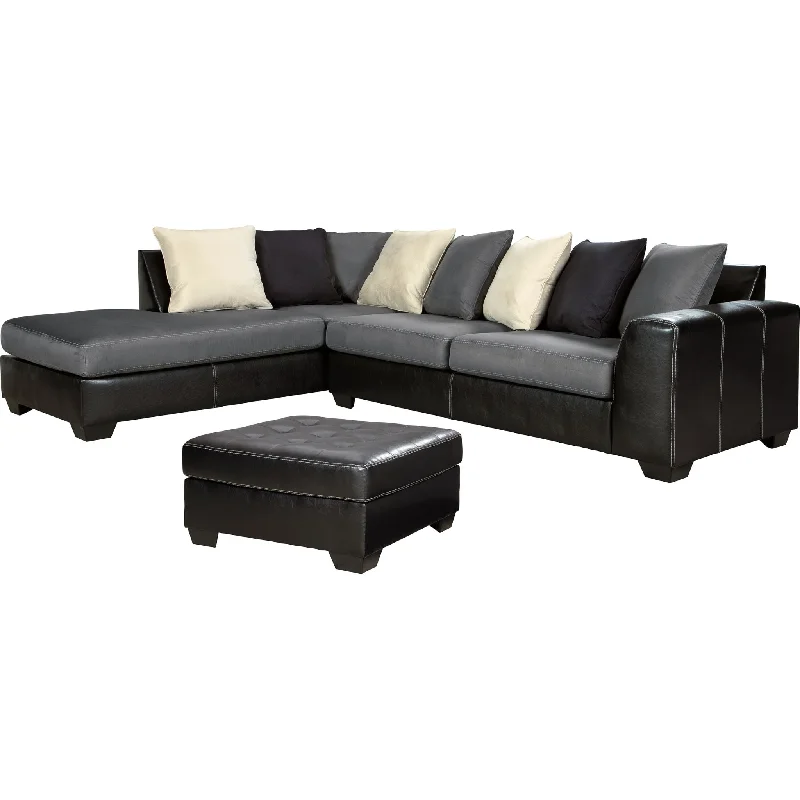 sofa with minimalist frame-Jacurso 3 Piece Sectional - Charcoal