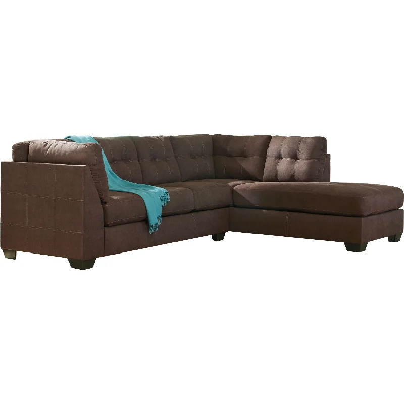 sofa for cozy corner-Maier 2 Piece Sleeper Sectional - Walnut