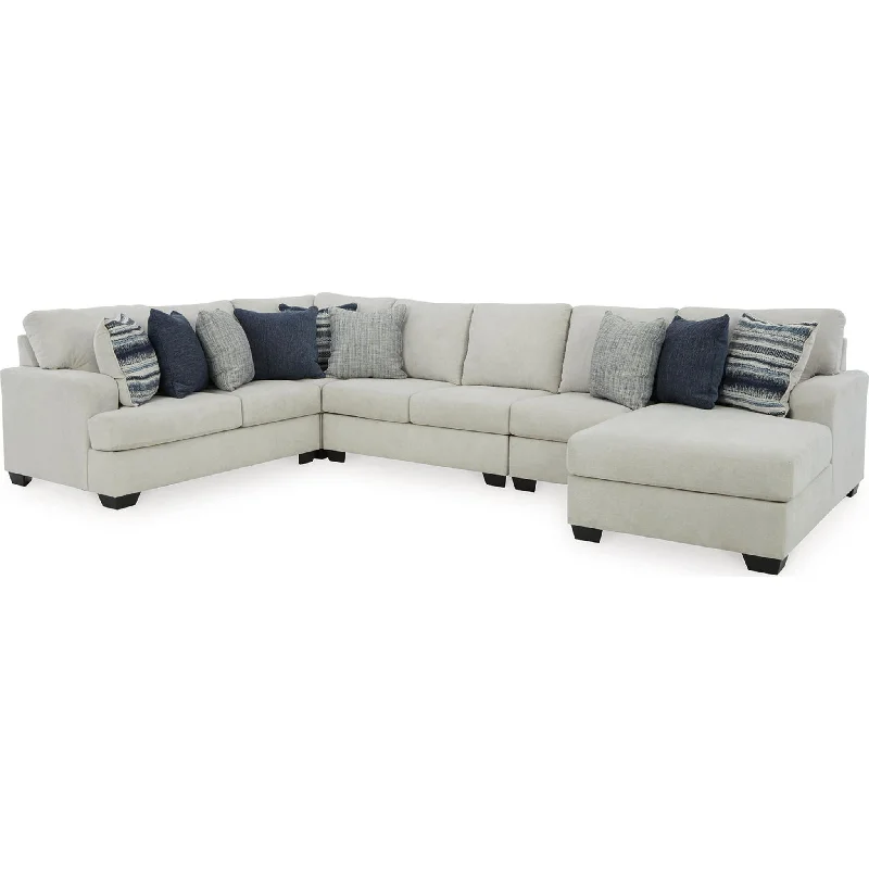 sofa with cozy fabric-Lowder 5 Piece Sectional with Chaise