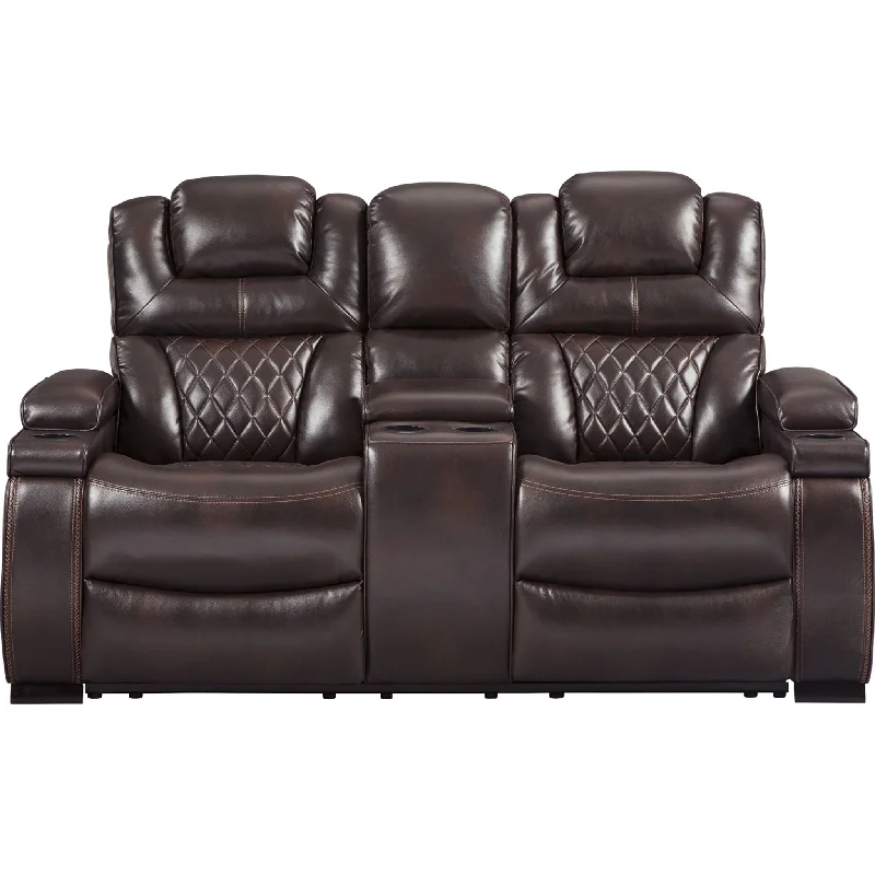 leather sofa cleaning tips-Warnerton Power Reclining Loveseat With Power Headrest - Chocolate