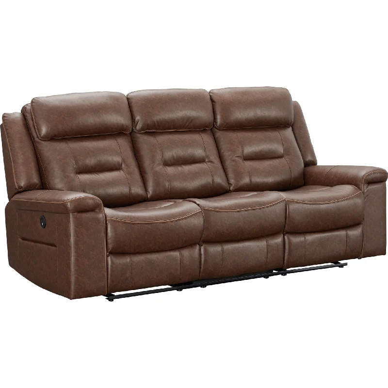 best sofa for daily use-McAdoo Power Reclining Sofa - Caramel