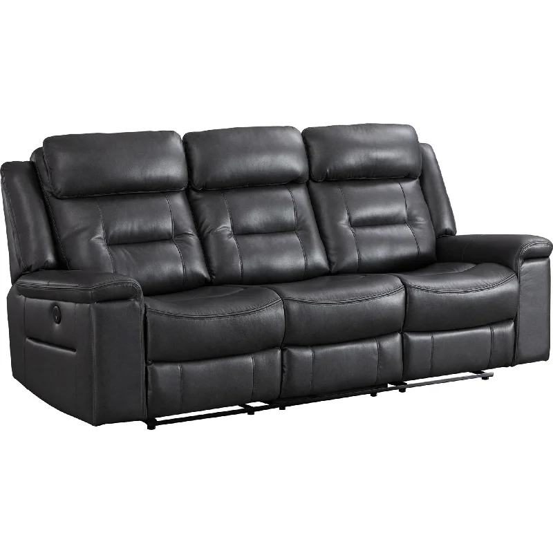 sofa with soft leather-McAdoo Power Reclining Sofa - Charcoal