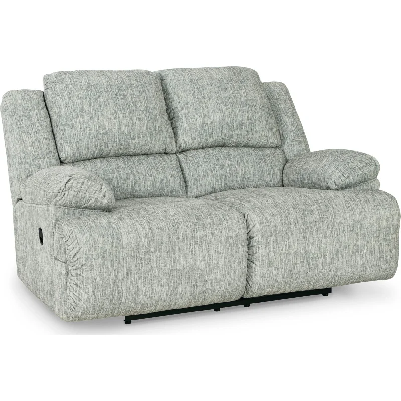 sofa with plush leather-McClelland Reclining Loveseat - Gray