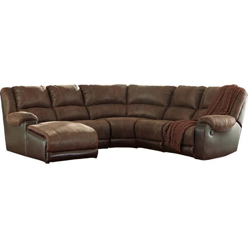 sofa with solid build-Nantahala 5 Piece Reclining Sectional