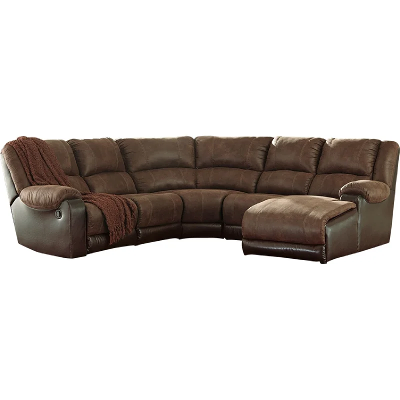 sofa with cozy leather-Nantahala Reclining Sectional