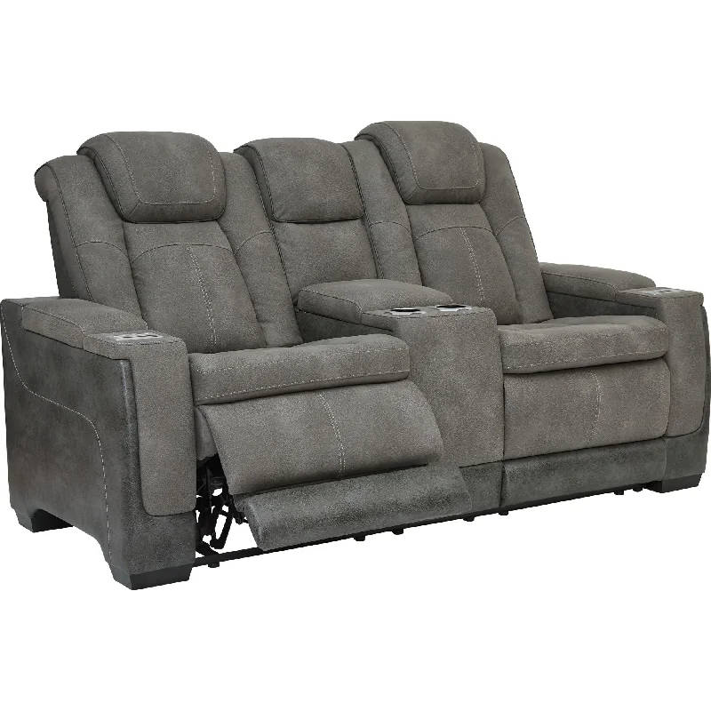 sofa fabric cleaning tips-Next-Gen Power Reclining Loveseat with Console - Slate