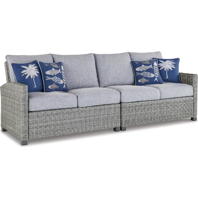 sofa for modern space-Naples Beach 2 Piece Outdoor Sectional - Light Gray