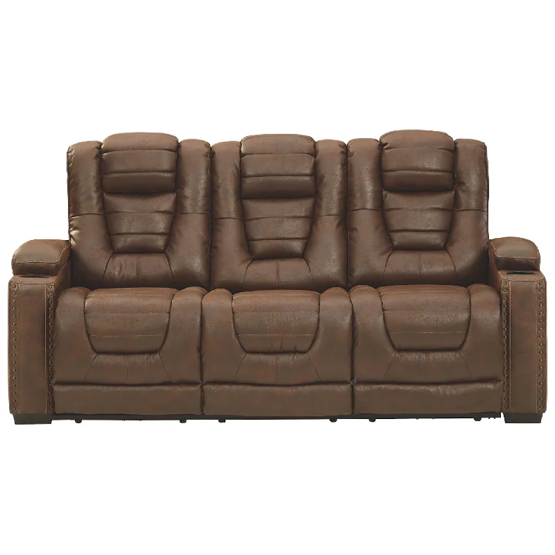 how to restore sofa fabric-Owners Box Power Reclining Sofa - Brown/Beige