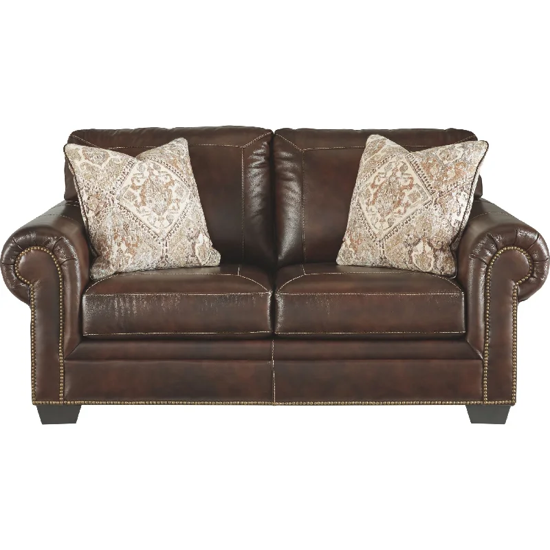 sofa with thick fabric-Roleson Loveseat - Walnut