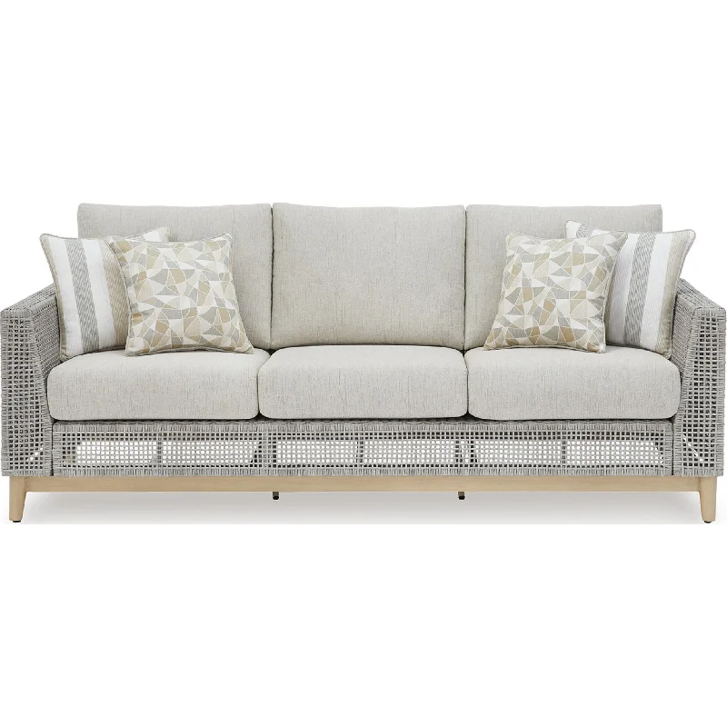 sofa with sleek frame-Seton Creek Outdoor Sofa with Cushion - Gray