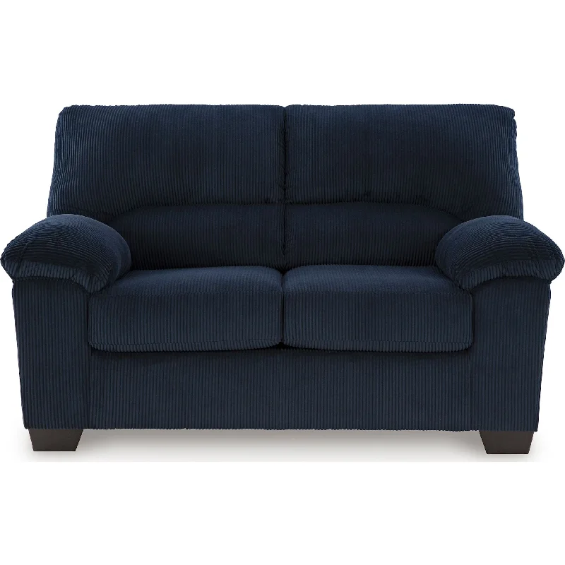 sofa with soft leather-SimpleJoy Loveseat - Navy