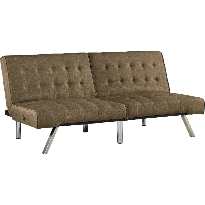 sofa for home library-Sivley Armless Sofa - Brown