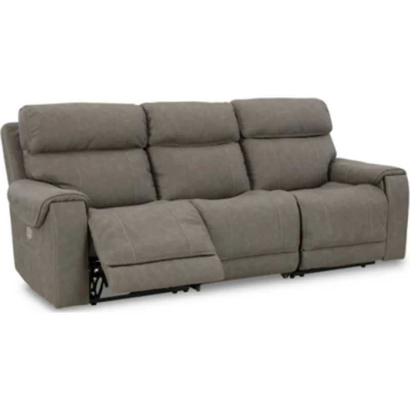 sofa with cozy seats-Starbot 3 Piece Reclining Sofa - Fossil