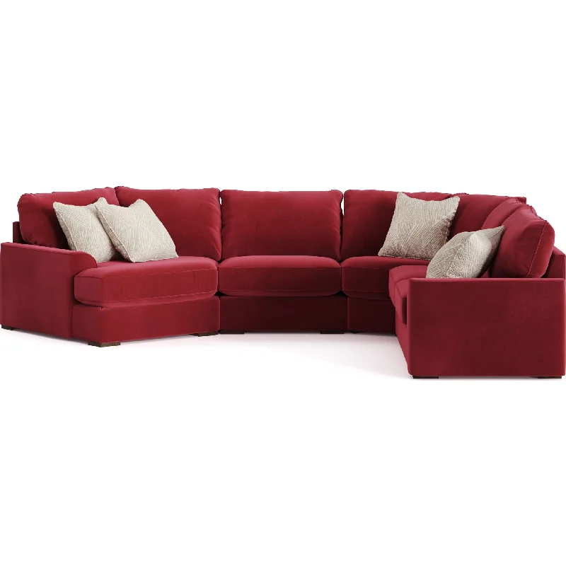 sofa with deep cushions-Sullivan 4 Piece Sectional - Joyful Wine