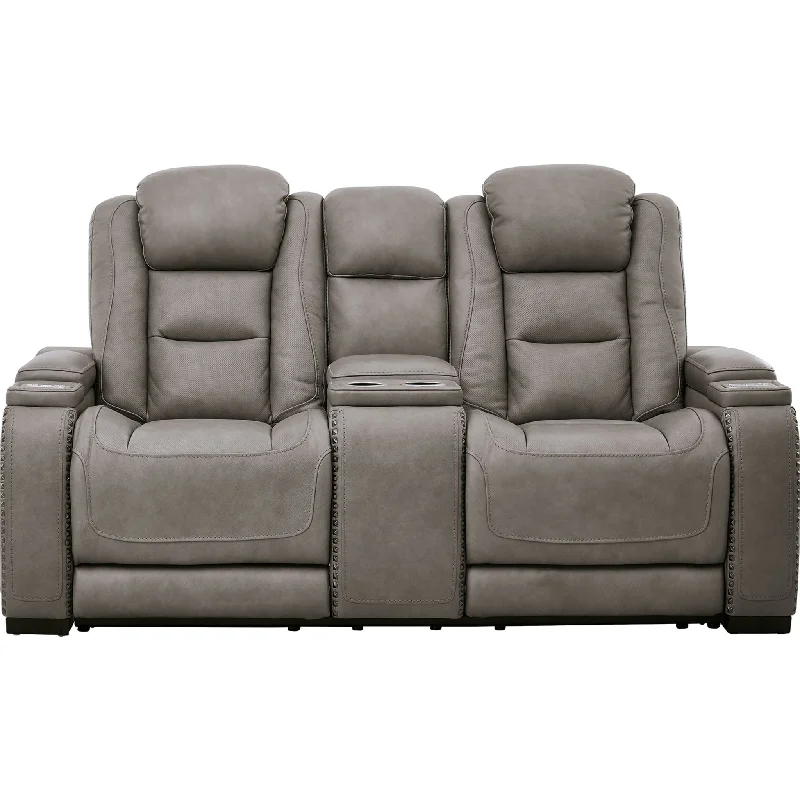 sofa cushion foam cost-The Man Power Reclining Loveseat - Gray