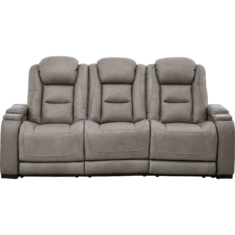 sofa for small porch-The Man Power Reclining Sofa - Gray